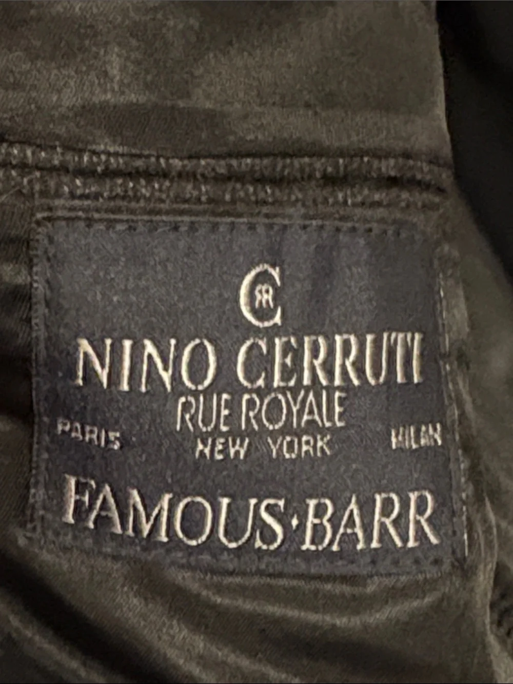 Nino Cerruti Rue Royale Men's Double-Breasted Charcoal Gray Wool Blazer 44R